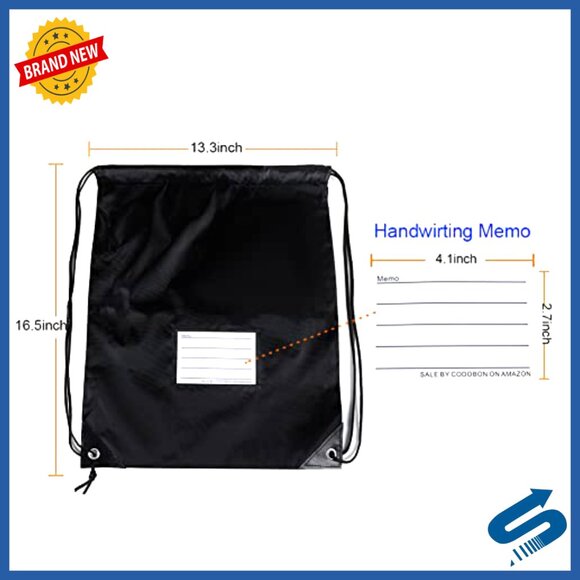 50 Pack Drawstring Backpacks, 16.5x13.3 Inch Gym Travel Bags, Polyester main image 6